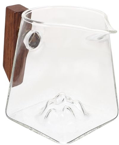 NIYANGLE Gongfu Tea Fair Cup Glass Tea Pitcher Tea Sharing Cup Kungfu Tea Pitcher Tazza Di Tè Di Tazza Di Acqua Bevande Tazza Tazza Di Bevande Con Manico In Legno 350Ml