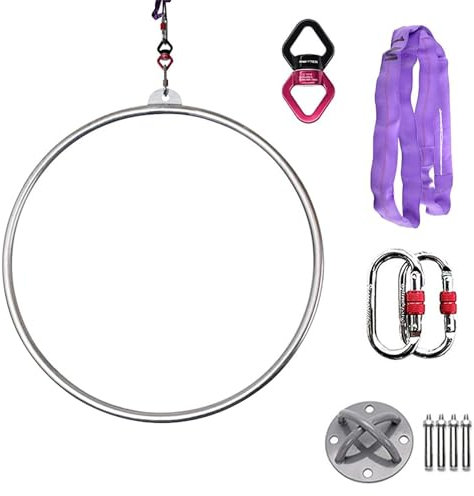 Qiang Play Juggling - Aerial Hoop fit für Luftakrobatik und Aerobic - Durchmesser 85 bis 100 cm - Aerial Yoga-Ringe Aerial Yoga Ausrüstung Zirkusluftausrüstung,Diameter-95cm(37-3/8)