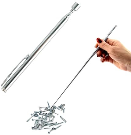 QEQSHQO Magnetstab Magnet Teleskopstab Edelstahl Magnetheber Teleskopmagnet Stabmagnet Stark Bis für Schlüsseln Münzen Schrauben Stiften Metallteilen