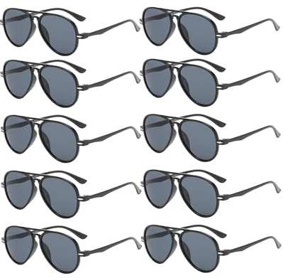 OWL Wholesale Bulk Set of 10 Black Kids Aviator Sunglasses Supplier Children Toddler for Boy Girl UV400 Party Decoration Top Party Favor