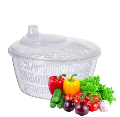 Centrifuga per Insalata - Lavainsalata, Centrifuga per Insalata di Verdure | Centrifuga per Insalata con Cestello per Lavare Le Verdure, Essiccatore per Verdure da Cucina, Scolapiatti per Essiccatore