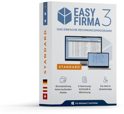 EasyFirma 3 – Rechnungsprogramm 2026 für Selbstständige & KMU – Ohne Abo, Einmalzahlung – E-Rechnung mit ZUGFeRD & XRechnung – Angebote & Rechnungen erstellen