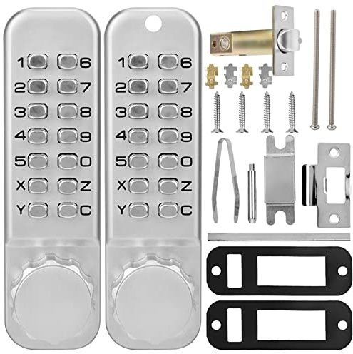 Cocoarm Double Sided Code Lock Digital Door Keypad Gate Lock Chrome Plated for Indoor Outdoor Use