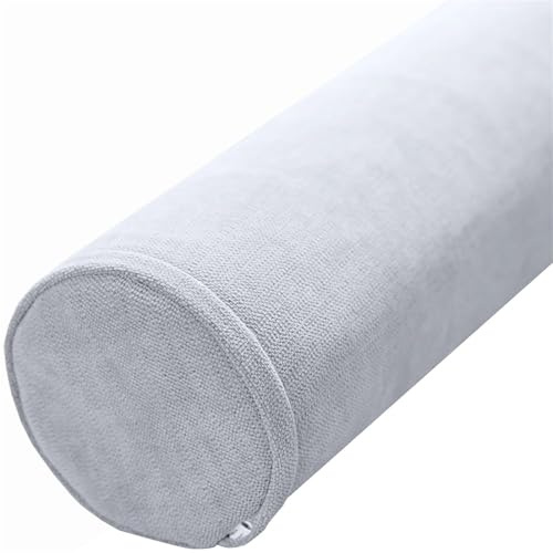 ZZDZW Cervical Roll Pillow Memory Foam Neck Round Pillow, With Zipper Cylinder Bolster Pillow For Sleeping, Round Neck Pillow For Head, Neck, Back, Legs And Yoga(Silver Grey,20x45cm/8x15in)