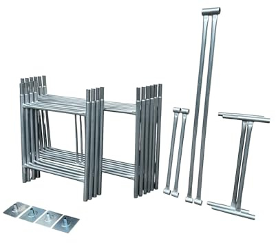 Toptower Classic Scaffolding Tower 5.5m (Working Height) 4' x 2'6 Base Size DIY Galvanised Scaffold Tower (Basic Kit)