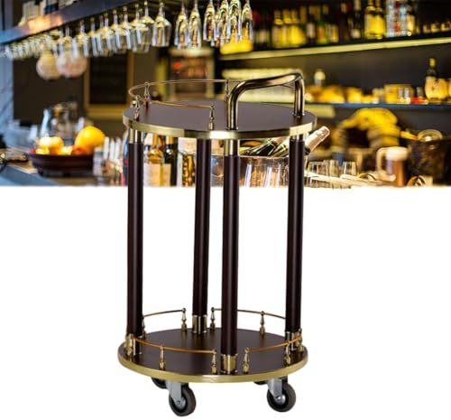 Carrello da bar portatile con ruote, carrello da portata a 2 livelli per un facile trasporto di bevande, ideale per hotel, club, feste e intrattenimento a casa, elegante e funzionale