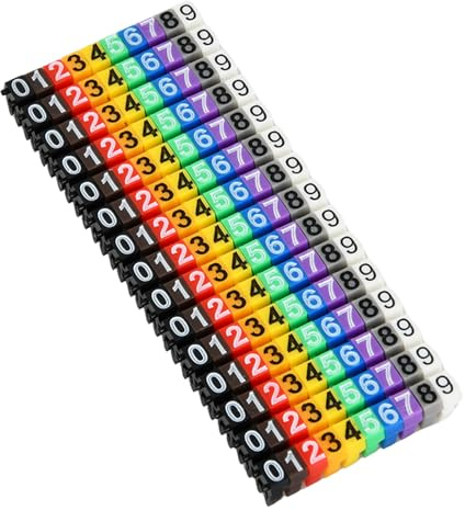 Rieoany Kabelbeschriftung Clip, Kabelmarker und Kabeletiketten, Robustes Clip On System zur Kabelmarkierung für Haushalt Büro und Industrie, Kunststoff Clip für 1.5 mm²–3 mm², Bunte Farben