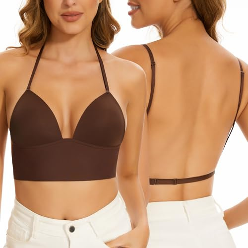 BUBBLEFOX Soutien Gorge Dos Nu-Triangle Invisible Reggiseno Schiena Bassa | Soutien-Gorge Convertible Sans Armature Sans Coutures, Dos Nu Transparent, Dos Bas, Parfait Pour Robes Tops Dos Bas