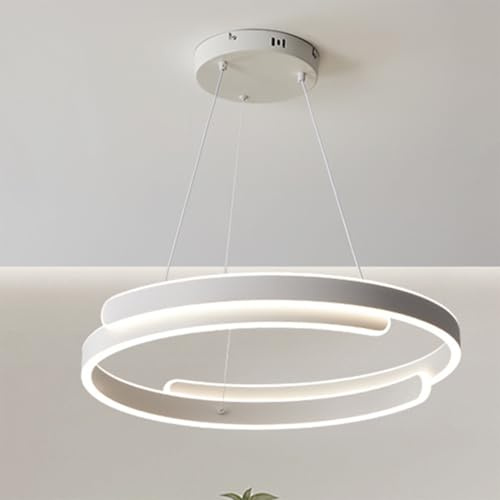 MTNROO Lámpara Colgante Industrial Circular Lámpara Techo Colgante Hueca Moderna Araña De Anillo De Altura Ajustable Luminaria Suspendida Regulable 3 3000-6500K Para Sala De Conferencias