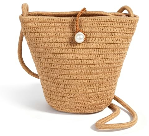 Businey Straw Beach Summer Bags for Women, Straw Crossbody Bag, Summer Holiday Handbags Bags for Women, Summer Bag for Holiday Beach Travel