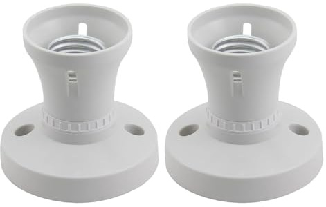 KFSCIP 2 Pack E27 Ceiling Rose, Lamp Holder with Screw Light Fitting, Ceiling Light Adapter UK for Bulb Conversion, 7.5 Cm*7.2 Cm*5 Cm Bakelite Shell