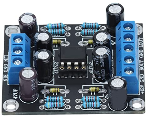 OEBUAFI Scheda Preamplificatore Audio di Alta qualità Dispositivo di Amplificazione Preamplificatore a 2 per Configurazione Altoparlante per Auto DC12V-DC30V