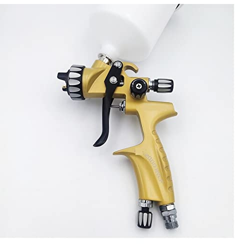 OUTFYT HVLP Auto Paint Spray Gun 1.3mm Home Industrial Tools Pistola a spruzzo manuale a bassa pressione Capacità tazza 600ml,Alta efficienza(Gold)