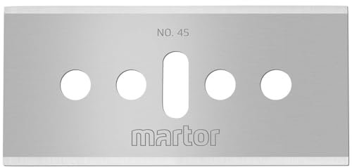 MARTOR 10 x INDUSTRIEKLINGE, Ersatzklingen Cuttermesser, Sicherheitsmesser, 18,4 mm, Scharf, 4-fach Nutzbar, NR. 45