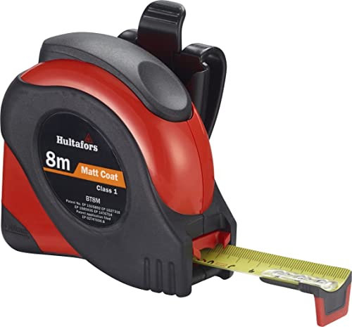 Maßband 8m aus Stahl inkl. Gürtelclip I Made in UK I Genauifkeitsklasse I I Robustes & Ergonomisches Bandmaß mit Scnellverschluss I 356203