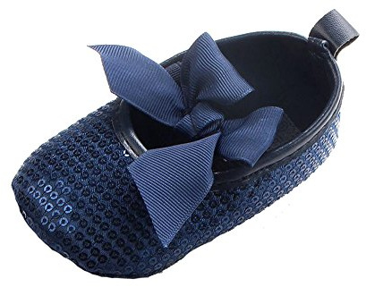 Cinda Bébés Filles Paillettes Chaussures de baptême Parti Bleu foncé 16