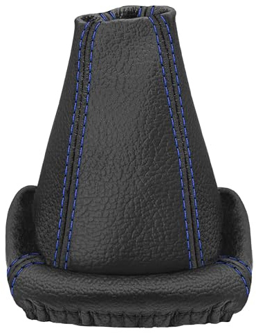 Schaltsack für Skoda Fabia 1 6Y - Bj. 1999-2007 - aus echtem Leder - Schwarz - Blau - Schaltmanschette - Manschette für Gangschaltung - Schalthebelmanschette für Schaltgetriebe - Echtleder - A0010-4