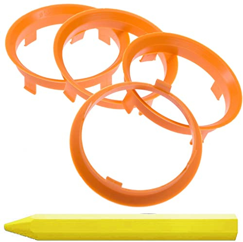 RKC 4X Anillos de centrado de Color Naranja 60,1 mm x 58,1 mm + 1x Pastel para neumáticos de Goma y Verdes