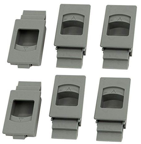 Aexit Window Door Cabinet Hardware Inside Pull Rectangular Plastic Slide Latch Fittings Latches Gray 6pcs