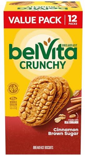 belVita Breakfast Bars Biscuits, Cinnamon Brown Sugar, Value Pack, 12 Packs (4 Biscuits Per Pack)