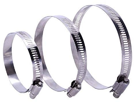 5 Stück Edelstahl Schlauch Clips Schlauchschellen mit Schneckenantrieb verstellbar für Rohr Auspuffschlauch 150-170mm