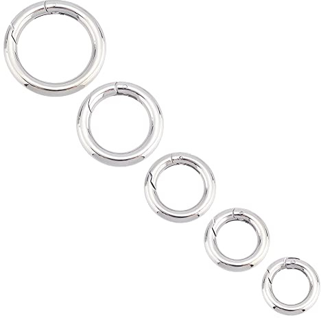 UNICRAFTALE 5 Stk Karabiner Ringe 304 Edelstahl Schnappverschlüsse 10~20mm Innere Runde Karabinerhaken Schlüsselanhänger Spring Gate Ringe Für Taschen Geldbörsen Schulterriemen Schlüsselanhänger