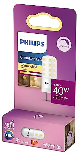 Philips LED Standard Brenner mit 40W, GY6.35 Sockel, warmweiß, dimmbar, Matt