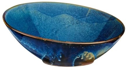 Verlo DEEP Blue Servierschale 30,5 cm Salatschüssel Dessertschalen Servierschale Müslischalen aus hochwertigem Porzellan Ideal für Büffets