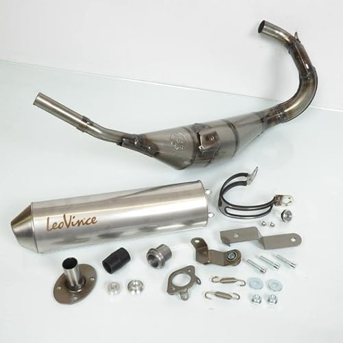 Pot d échappement Leovince compatible avec Moto Derbi 50 Senda R X-Treme Avant 2018 3408N / HM V6 inox passage bas