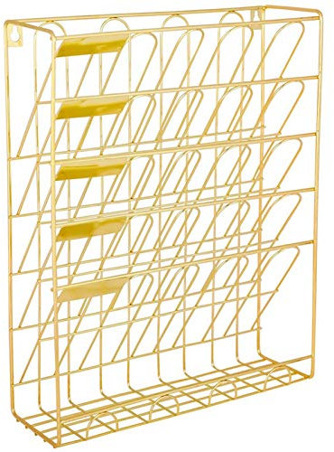 Akten- und Zeitschriftenordnerhalter aus Metall, Zeitschriften- und Zeitungsständer zum Aufhängen an der Wand, Dokumentenhalter aus Metall mit 5 Schlitzen zur Wandmontage für Büro und Zuhause, go