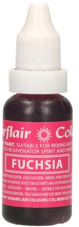 Sugarflair Edible Droplet Paint Lebensmittelfarbe Flüssig Fuchsia - Lebensmittel Farbe für für Zuckerpaste, Buttercreme - kann mit Airbrush verwendet werden - 14ml