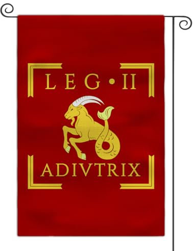 Bandiera da giardino della Legione romana, 30,5 x 45,7 cm, doppia faccia (LEGIO II ADIUTRIX)
