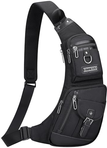 WITZMAN Sac Bandoulière Homme Fin, Sac Poitrine Léger Décontracté