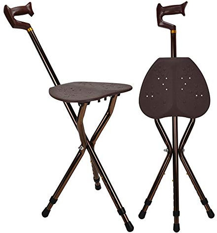 YQZQXWA Bastone da Passeggio Pieghevole, Sedia con Bastone da Passeggio telescopico, treppiede Leggero, Altezza Regolabile, ausilio per la Mobilità, per Anziani, disabili, Pesca, alla Moda Innovate