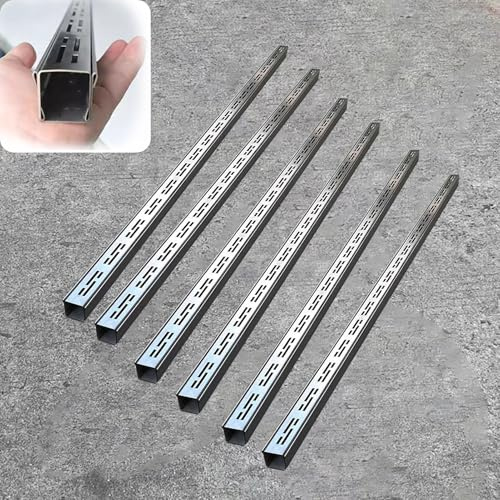 Canaletta Scolo Acqua Piovana System di Drenaggio a Trincea Largo 5 Cm in Acciaio Inox, Tubo di Drenaggio Canale di Drenaggio Stretto con Griglia Metallica, Kit di Drenaggio a Trincea per Grondaie da