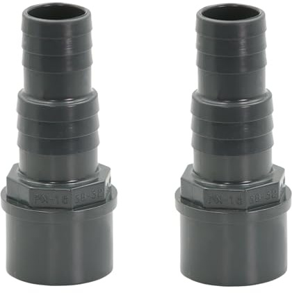 HAF® 2X PVC Druckschlauchtülle mit 32/38mm Schlauchtülle x 50mm Klebemuffe - Druckschlauchtülle aus grauem PVC-U für Poolverrohrungen und vieles mehr...Qualität: Made in Europe. Menge: 2 Stück