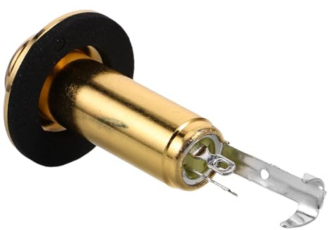 Goldene Gitarrenausgangsbuchse aus Kupfer für E und Akustikgitarre | Schrauben, Hohe Empfindlichkeit, Einfache Montage, Endpin Anschluss für Zubehör