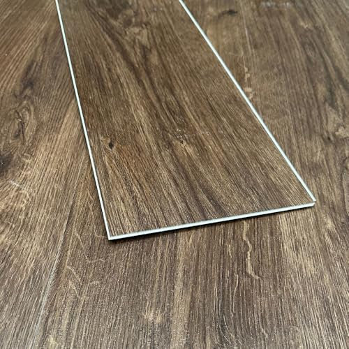 SPC Rigid Plank Flooring Dark Walnut Oak - Underlay Already Installed - Natural Plank Effect - Luxury Quality - Click Installation - Sold Per 2.193m2 Pack - Dark Brown Oak