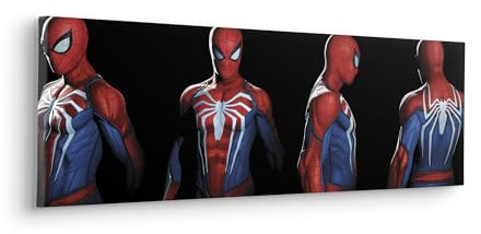 Komar Keilrahmenbild - Marvel Spider-Man Portrait Photos - Größe: 90 x 30 cm - Kinderzimmer, Wanddekoration