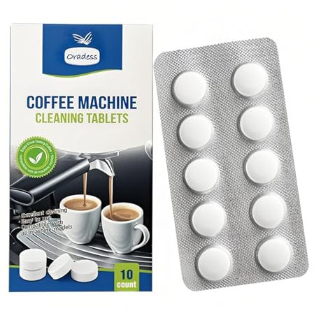 10 PCS Tabletas de limpieza para Máquinas de Café, Pastillas Limpiadoras y Descalcificadoras para Cafeteras Automáticas y Espresso, Eliminan Residuos y Aceites Eficazmente