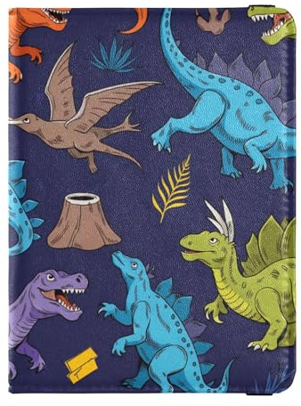Reisepasshülle aus Leder mit Gravur Eidechse Dinos mit großer Kapazität, Reisepasshülle für Familienausflüge, Must-Have-Zubehör