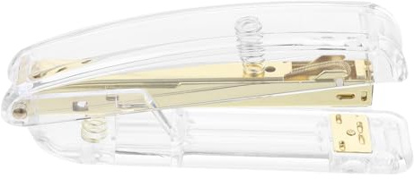 BETOOKY Grapadora Transparente de Plástico Acrílico Tamaño Pequeño Portátil y Manual para Oficina Escuela y Hogar Grapadora de Escritorio Profesional Ligera y Fácil de Usar Color