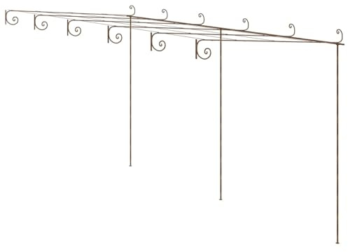 Gecheer Pergolato da Giardino, struttura in ferro battuto 6x3x2,5 m con design elegante per rose e piante rampicanti, ideale per cortile e spazio esterno