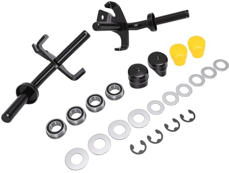 Akozon Kit de Conversión de Buje de Rueda Delantera a Rodamiento Kit de Husillo de Dirección de Acero de Alta Resistencia con Eje para Tractores Cortacésped L110 L111 Tapacubos