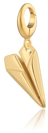Lily Charmed - 925 Sterling Silver Paper Plane Charm or 18ct Gold Plated, Clip On Charm for Bracelet or Necklace