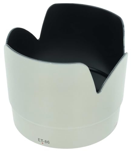vhbw Paraluce compatibile con Canon EF 70-200mm f/2.8L IS USM 77 mm obiettivo bianco/grigio, plastica, tulipano, 11,3 cm