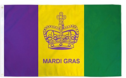 AZ FLAG Bandiera Martedì grasso corona 150x90 cm 2 Occhielli | Uso interno ed esterno bandiera decorativa del carnevale doppie cuciture e bordi rinforzati con occhielli metallici