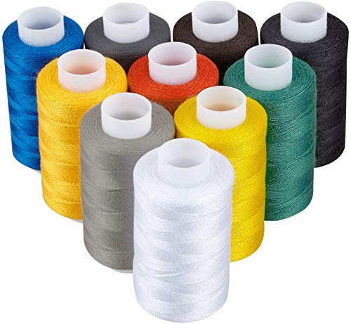 PRETEX Nähgarn Set 10 x 1000m - Nähgarn Nähmaschine in 10 Farben - Sewing Thread für Nähmaschinen - Nähmaschinengarn Set für Profis und Zuhause - Nähfaden Garn Set