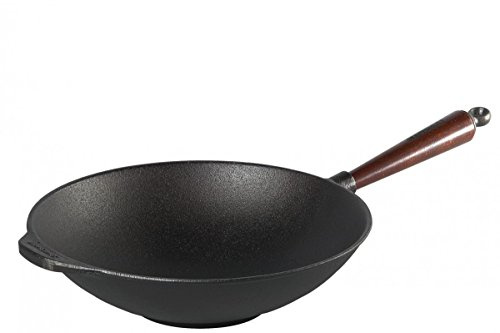 Skeppshult 0865T Wok 3.5 Liter mit Holzgriff aus schwedischer Buche sowie Gegengriff - für alle Herdarten, inklusive Induktion geeignet ø 30 cm