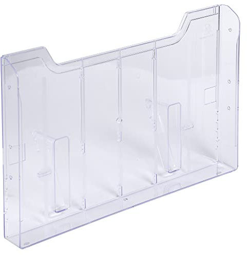 Exacompta - Ref 64158D - Literature Holder Wall Element - 80 x 327 x 213mm in Size, Suitable for A4 Landscape Documents, Easy to Wall Mount, Transparent Plastic - Clear